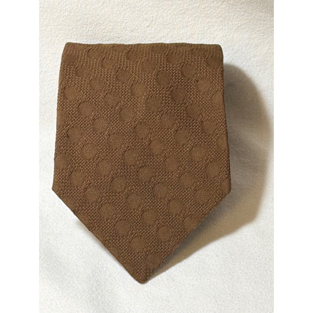 Vintage Brown Geometric Circle Textured Polyester Men's Necktie RN 18446 4 Inch